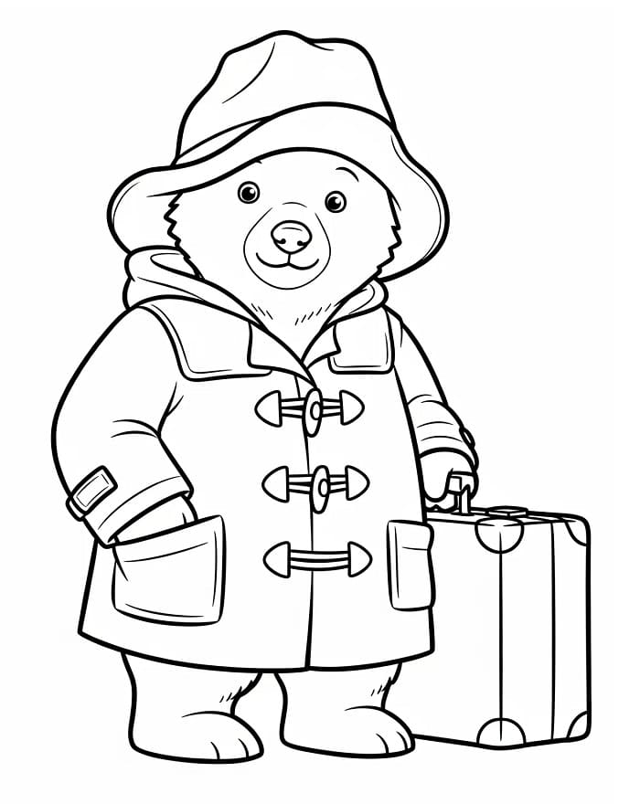 Bedava Yazdırılabilir Paddington Boyama Sayfası