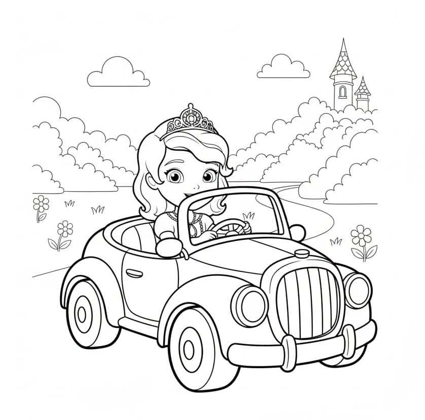 Bedava Yazdırılabilir Prenses Sofia Boyama Sayfası