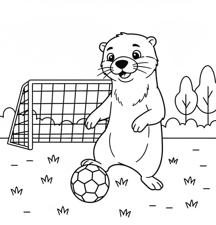 Bedava Yazdırılabilir Su Samuru Boyama Sayfası