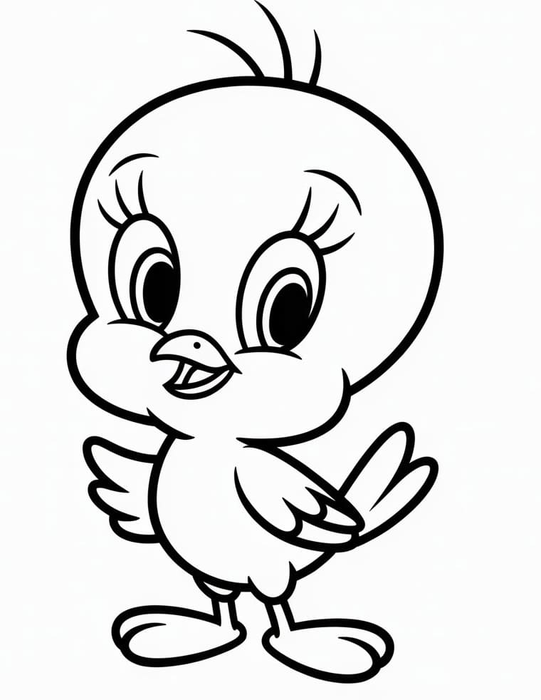 Bedava Yazdırılabilir Tweety Boyama Sayfası