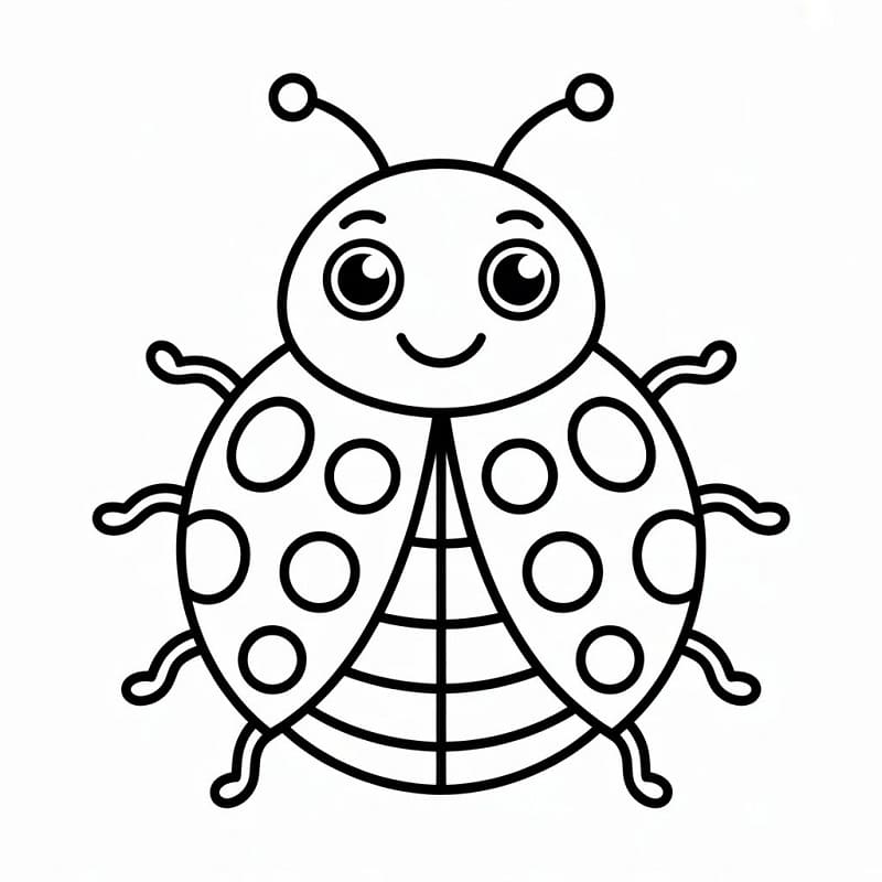 Bedava Yazdırılabilir Uğur Böceği Boyama Sayfası