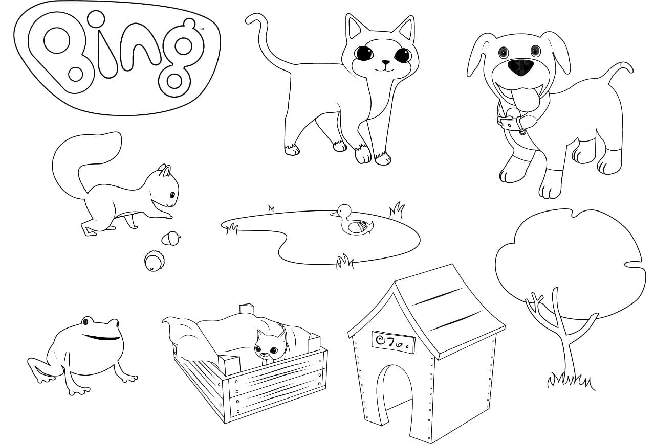 Bing Tavşan ve Flop Boyama Sayfası