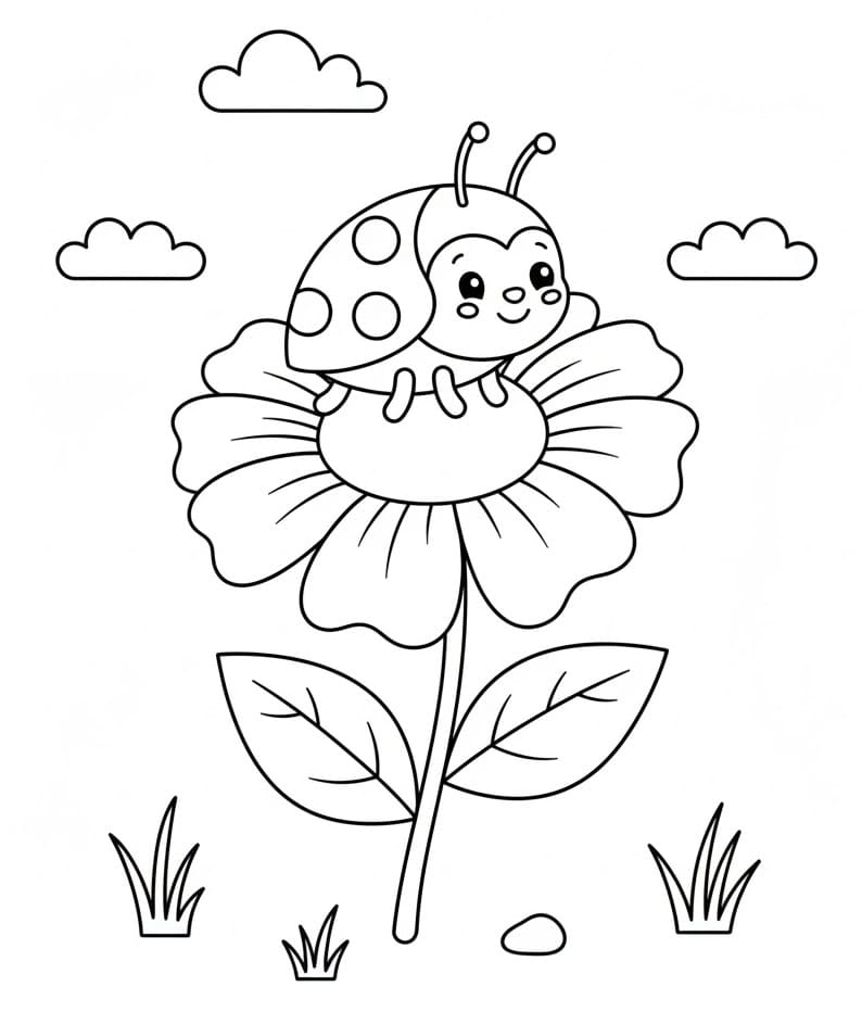 Bir Uğur Böceği Boyama Sayfası