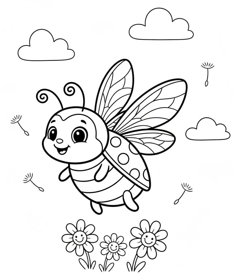 Böcek Uğur Böceği Boyama Sayfası