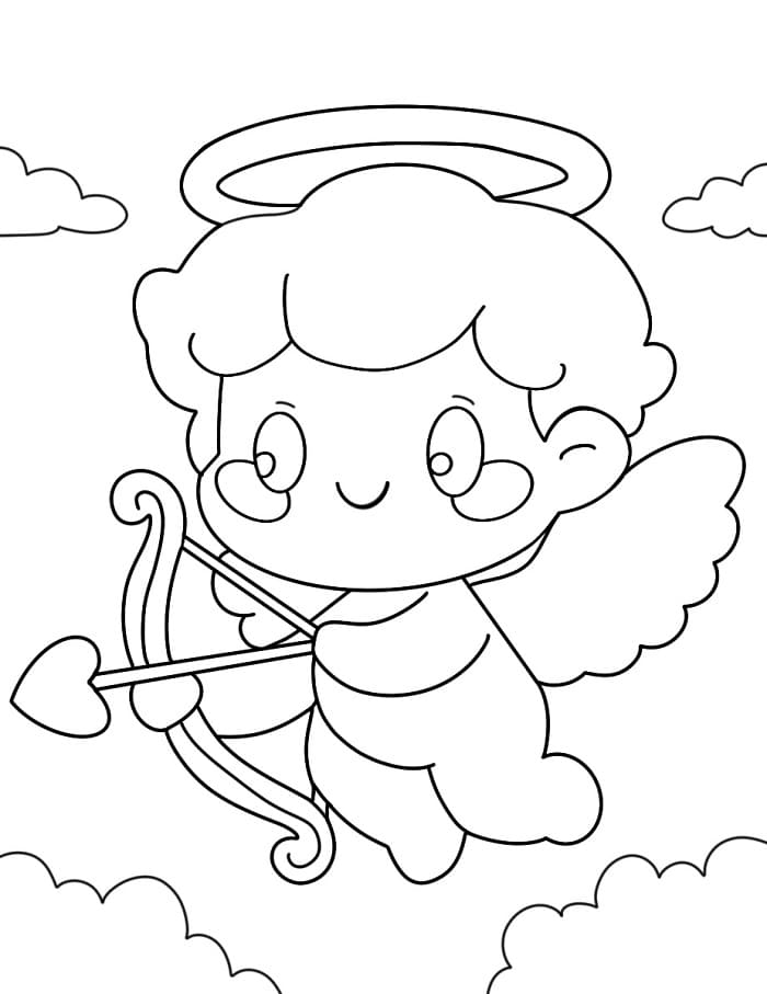 Çizgi Aşk Tanrısı Boyama Sayfası