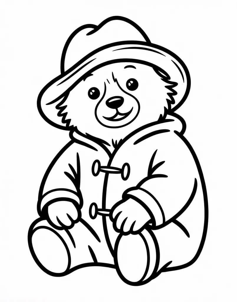 Çizgi Paddington Boyama Sayfası