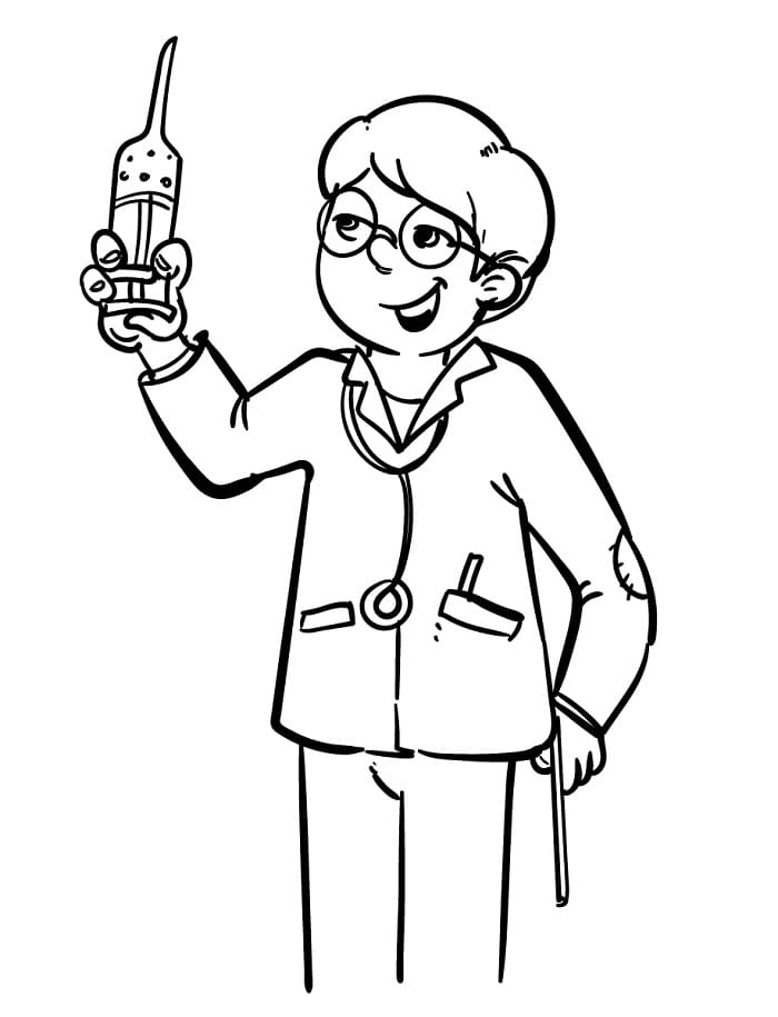 Çocuk Doktor Yazdırılabilir Boyama Sayfası