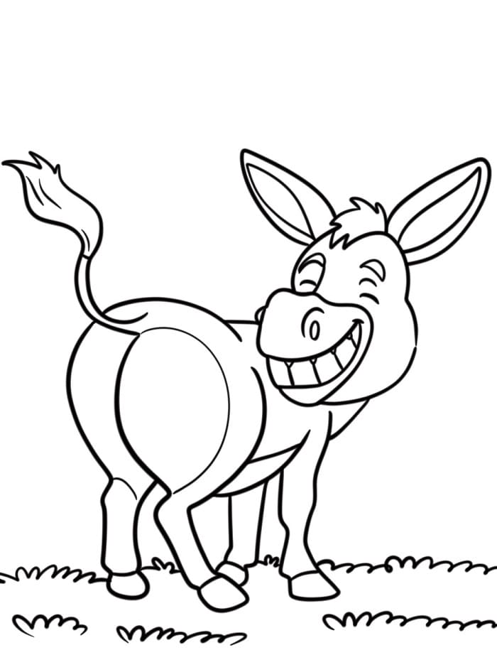 Çocuklar İçin Eşek Boyama Sayfası