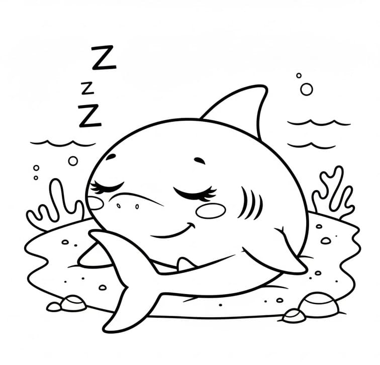 Çocuklar İçin Köpekbalığı Boyama Sayfası