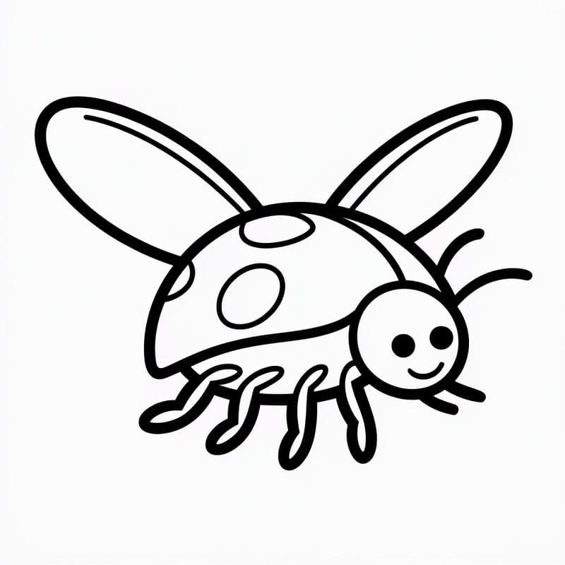 Çok Basit Uğur Böceği Boyama Sayfası