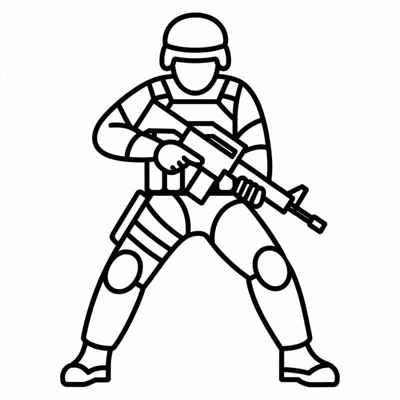 Çok Sevimli Asker Boyama Sayfası