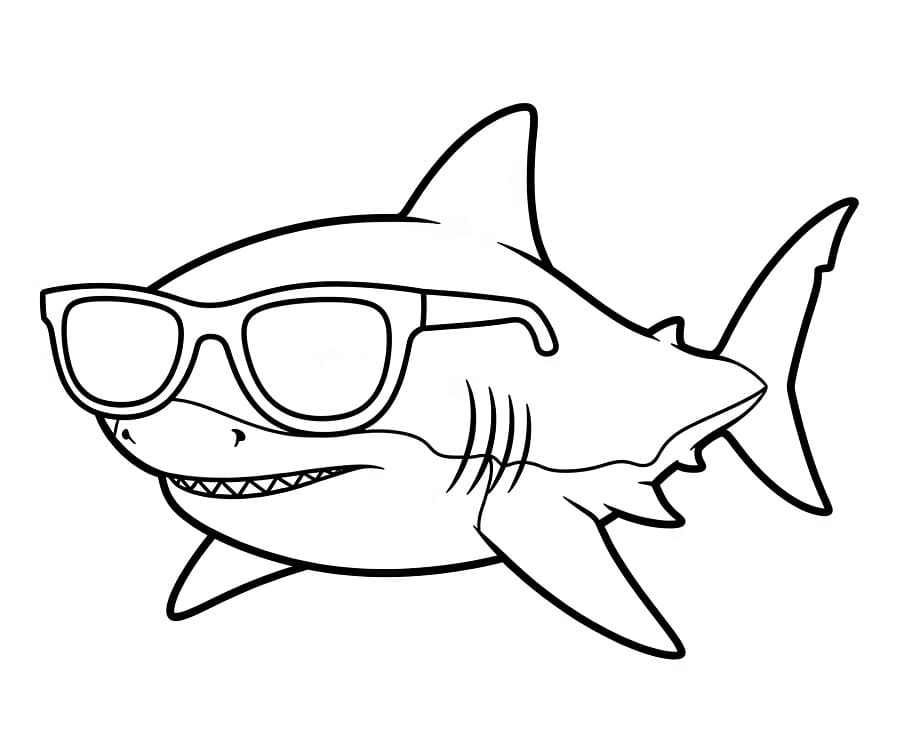 Çok Sevimli Köpekbalığı Boyama Sayfası