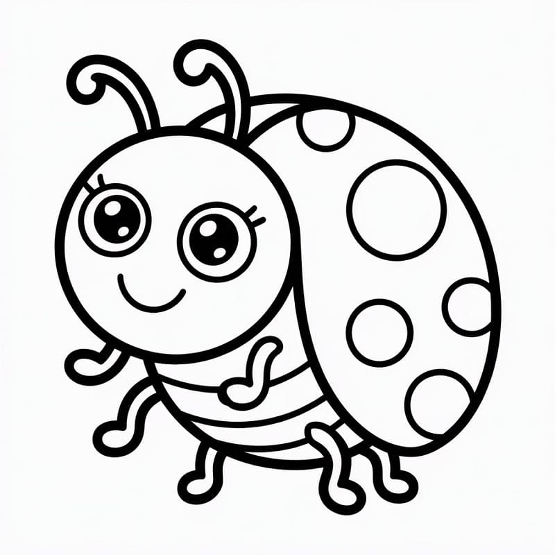 Çok Tatlı Uğur Böceği Boyama Sayfası