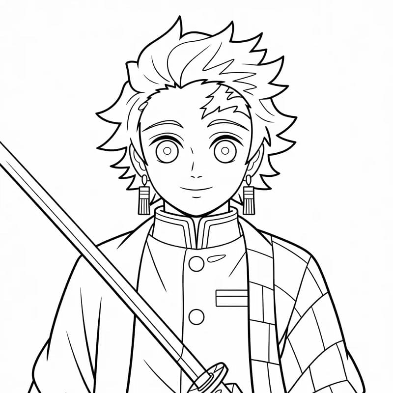 Demon Slayer Tanjiro Boyama Sayfası