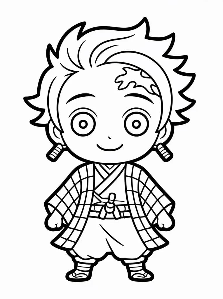 Demon Slayer'daki Tanjiro Boyama Sayfası