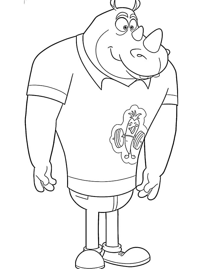 Dingin Gergedan Kehribar İle Boncuk Boyama Sayfası