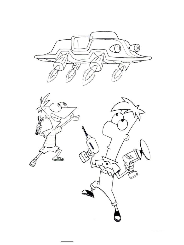 Disney Phineas ve Ferb Boyama Sayfası