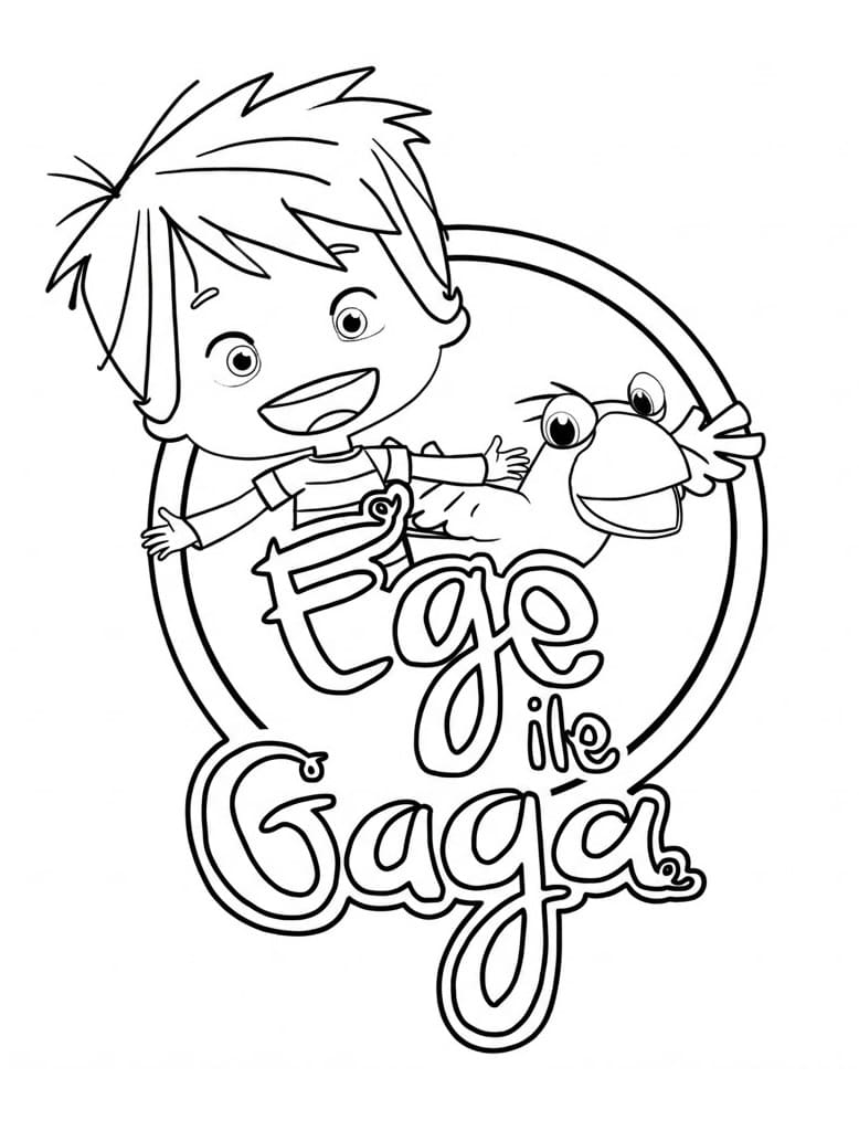 Ege ile Gaga 1 Yaş Çocuklar İçin Boyama Sayfası