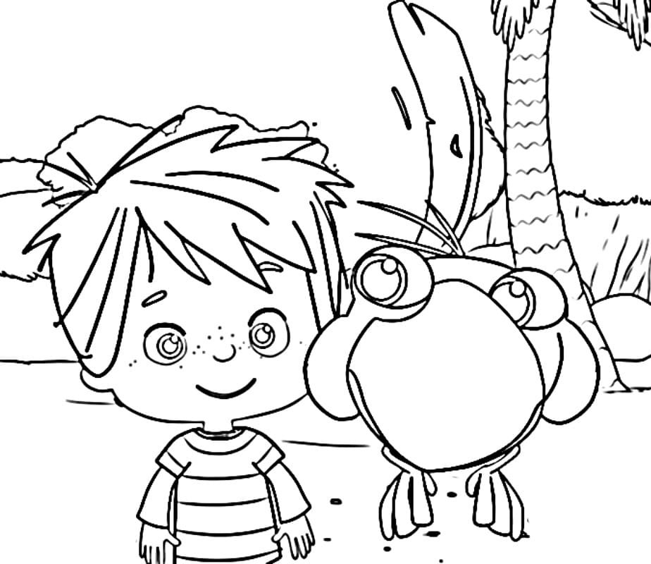 Ege ile Gaga Renklendir Boyama Sayfası