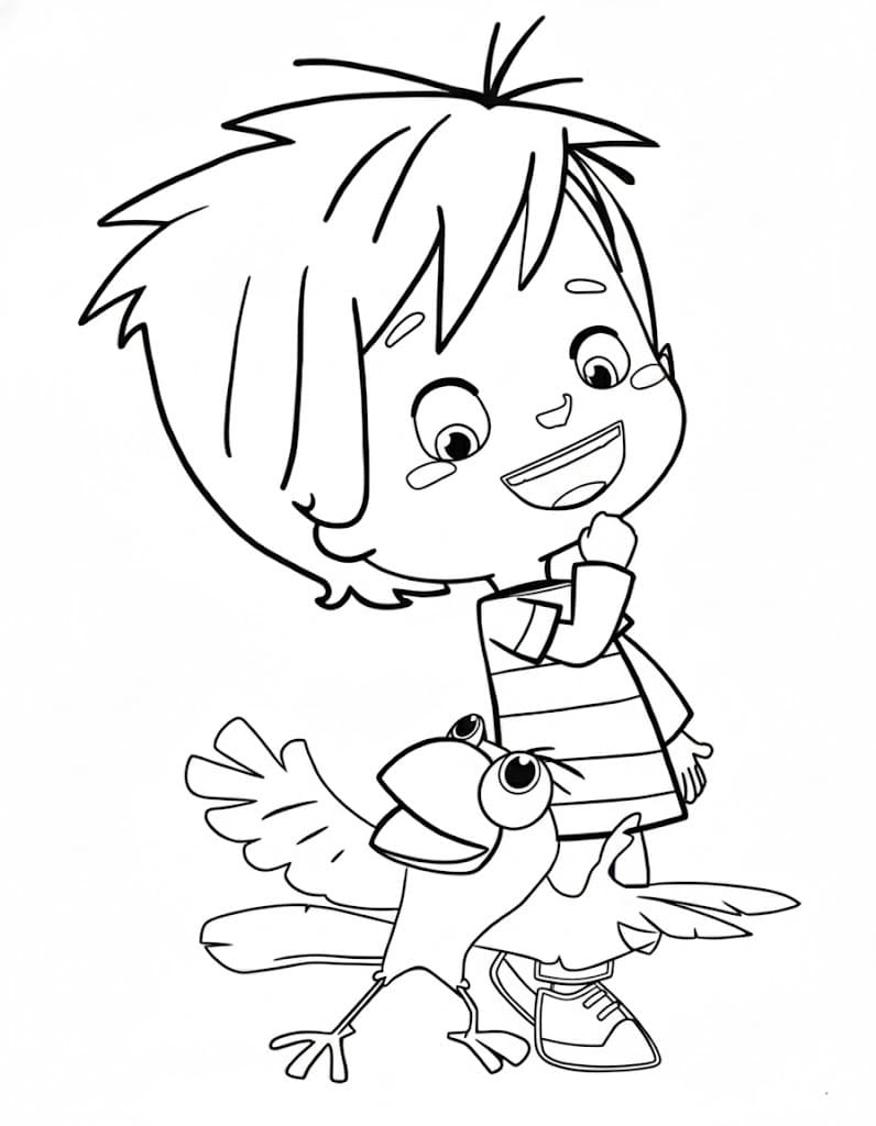 Ege ile Gaga Resmi Boyama Sayfası