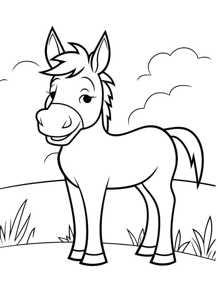 Eşek 3 Yaş Çocuklar İçin Boyama Sayfası