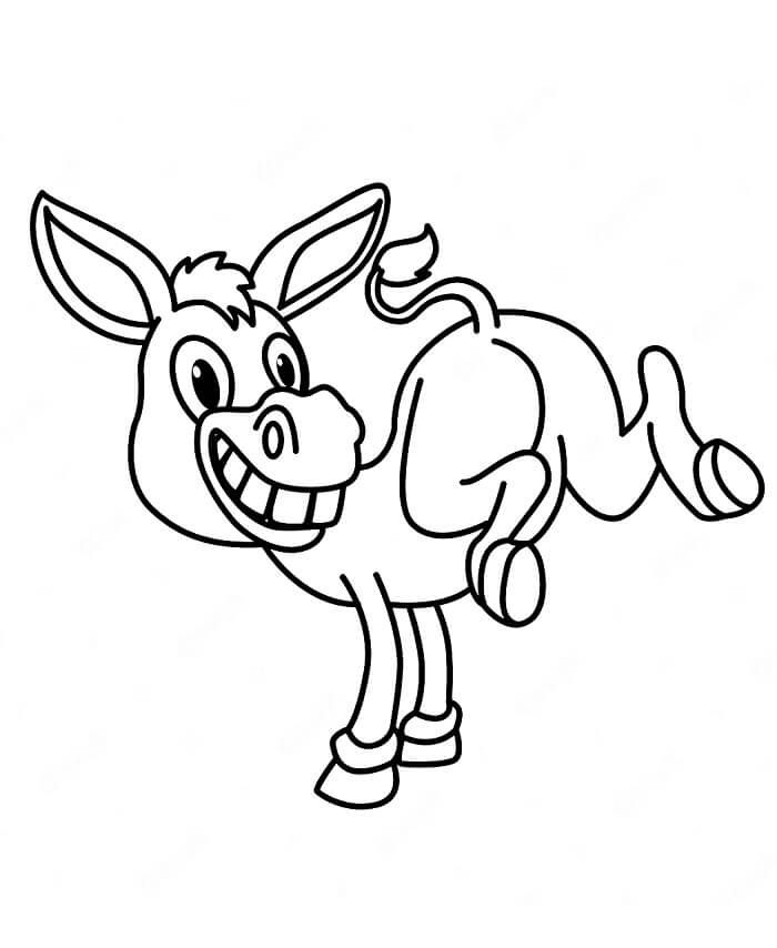 Eşek 5 Yaş Çocuklar İçin Boyama Sayfası