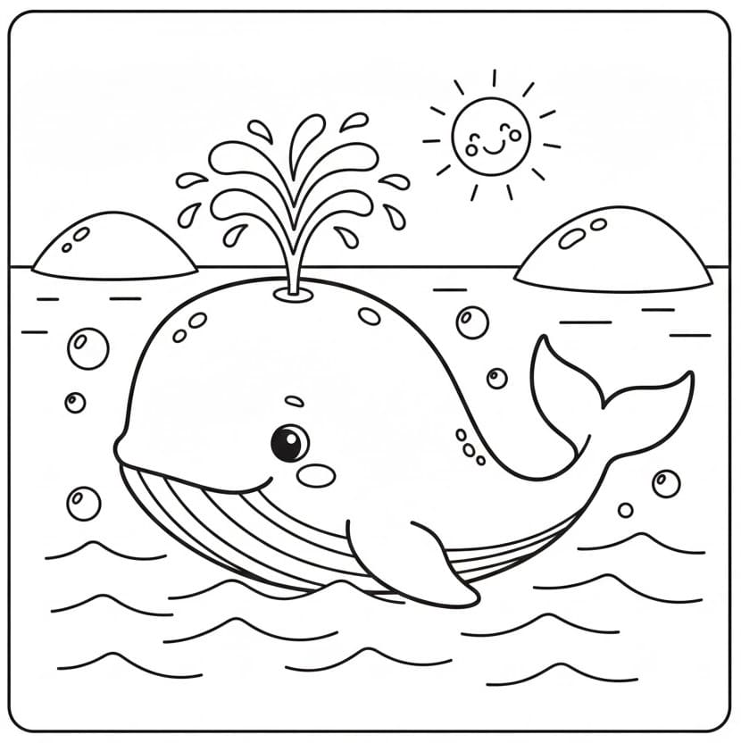 Gülen Balina Boyama Sayfası