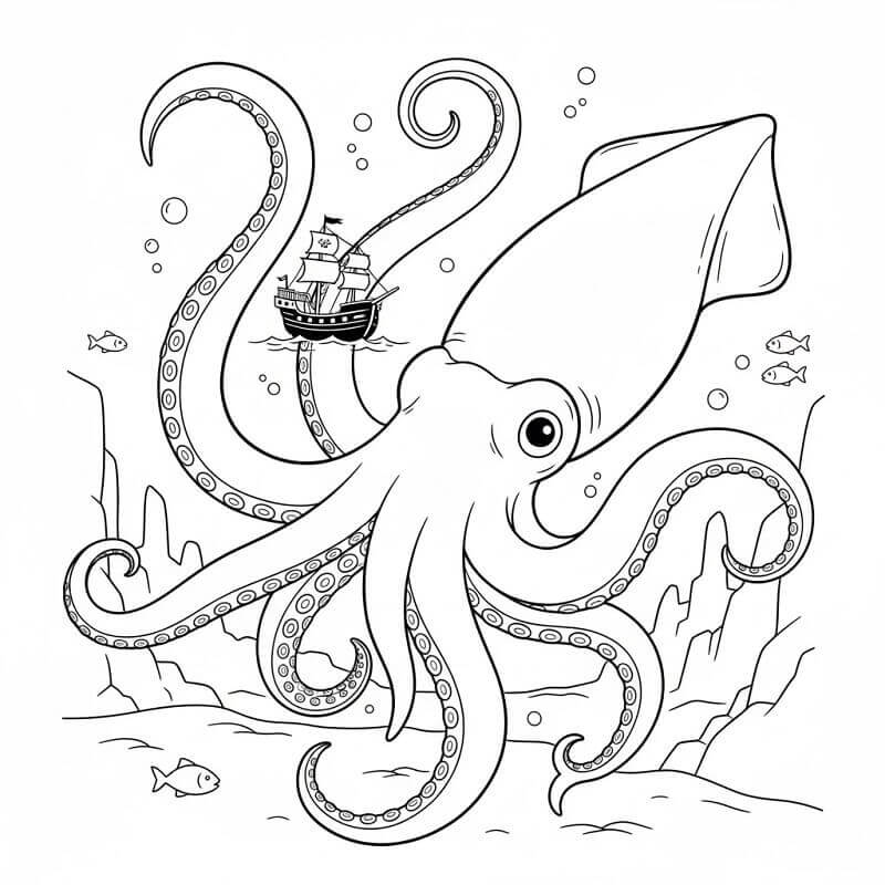 Gülen Kalamar Boyama Sayfası