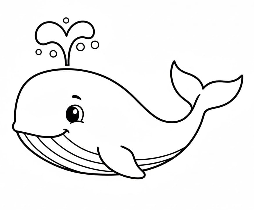 Güzel Balina Boyama Sayfası