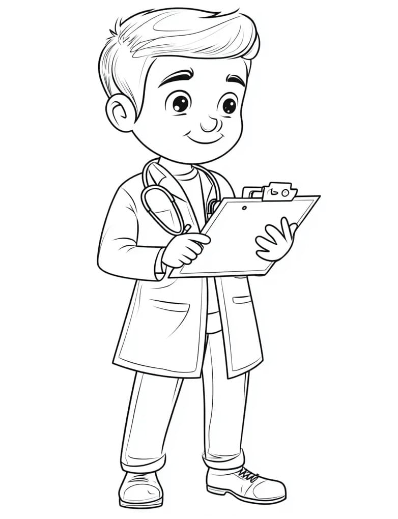 Güzel Doktor Boyama Sayfası