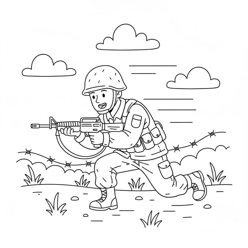 Havalı Asker Boyama Sayfası