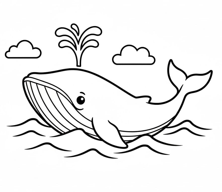 Havalı Balina Boyama Sayfası