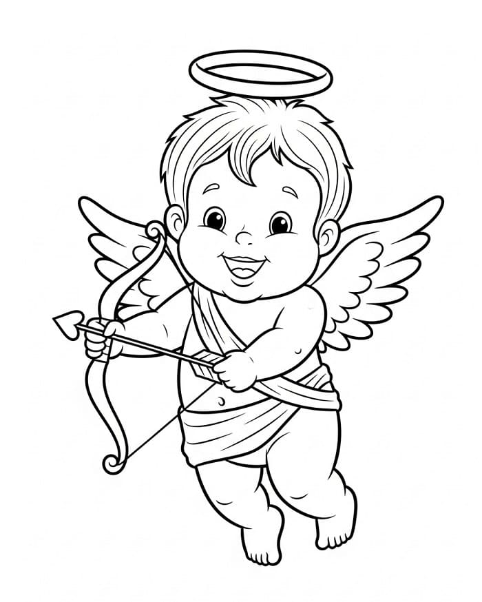 Hediye Aşk Tanrısı Boyama Sayfası