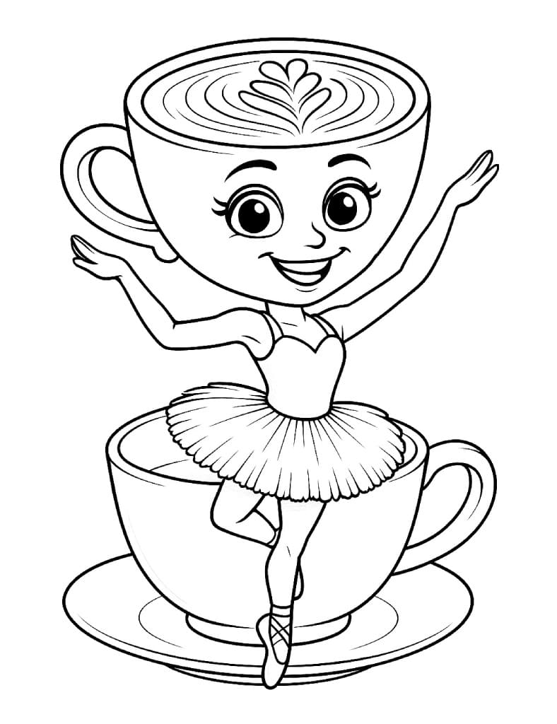 Hediye Ballerina Cappuccina Boyama Sayfası