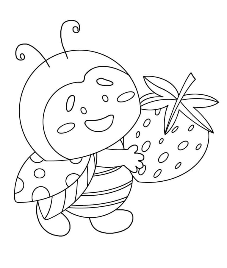 Hediye Uğur Böceği Boyama Sayfası