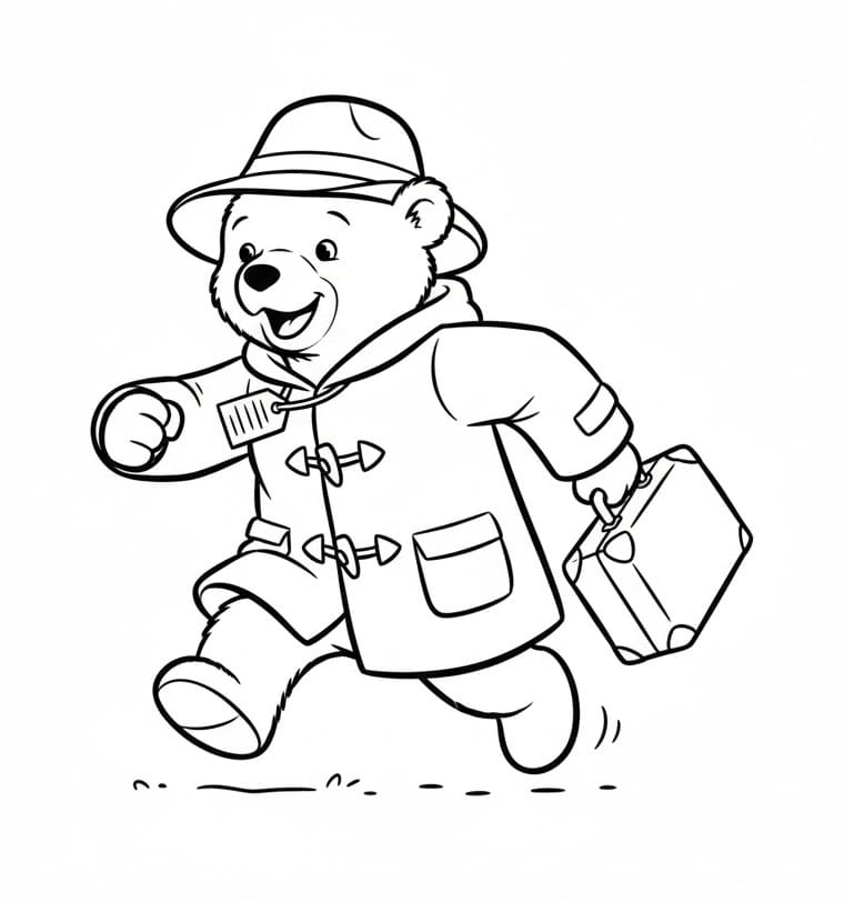 Hoş Paddington Boyama Sayfası