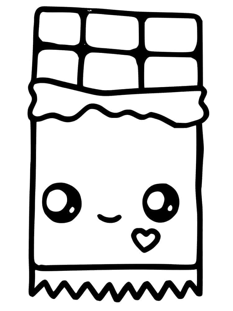Kawaii Çikolata Boyama Sayfası