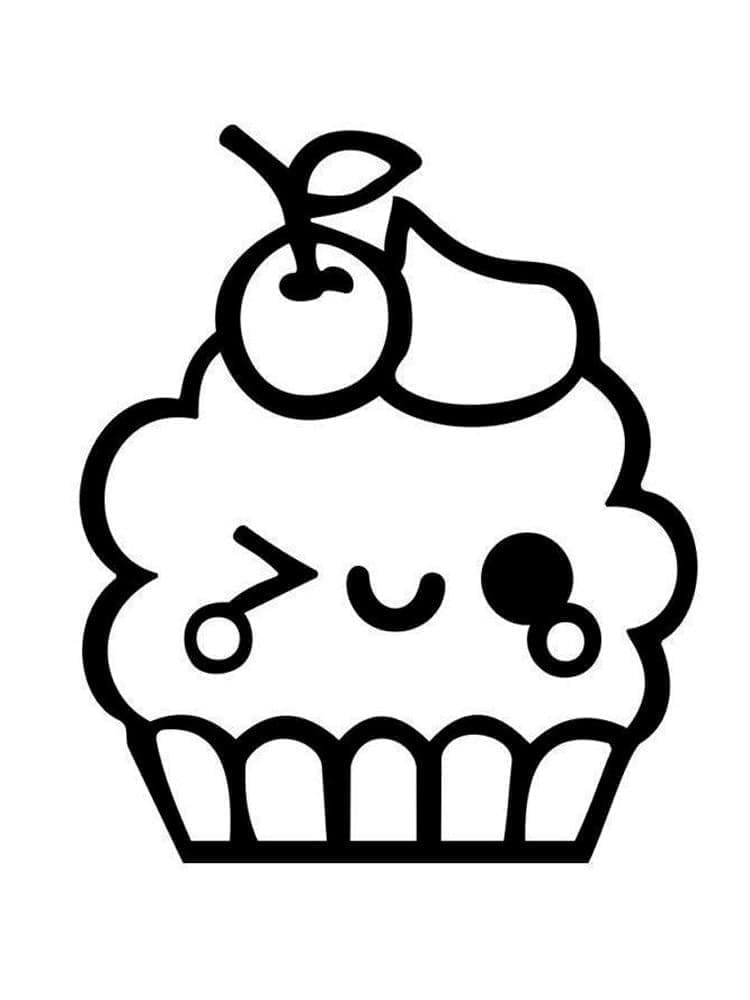 Kawaii Cupcake Boyama Sayfası