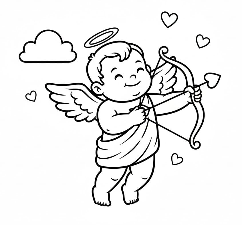 Kolay Aşk Tanrısı Boyama Sayfası