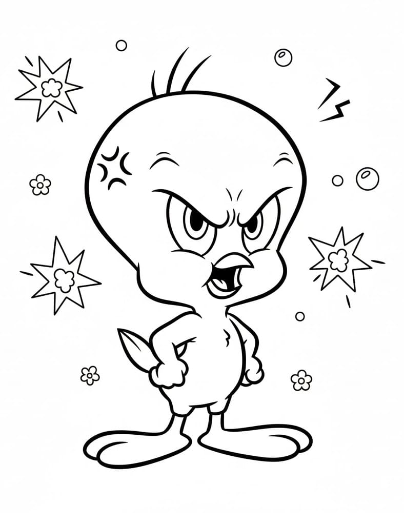 Kolay Tweety Boyama Sayfası