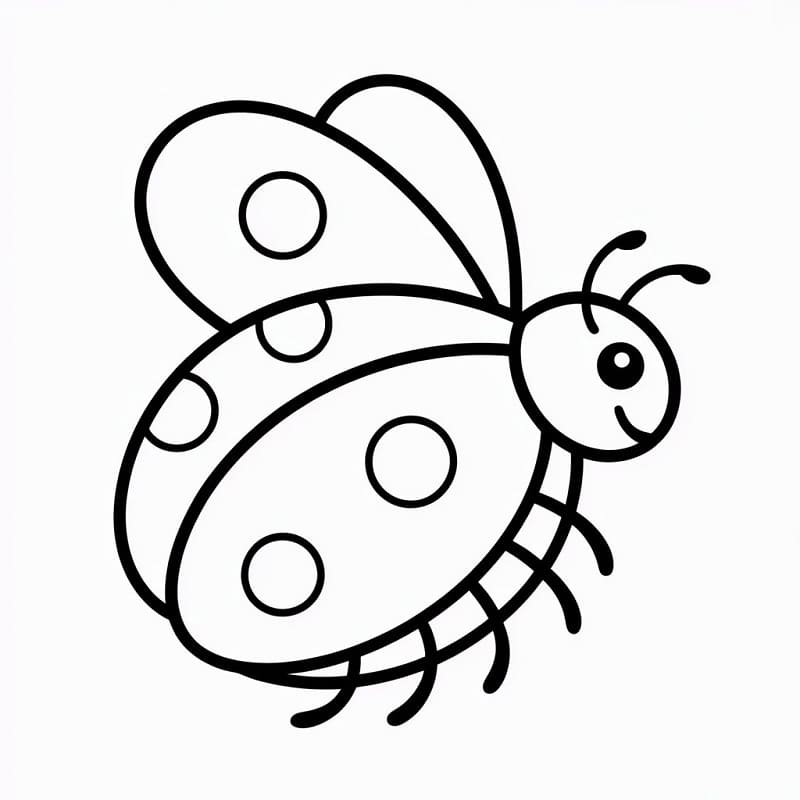 Kolay Uğur Böceği Boyama Sayfası