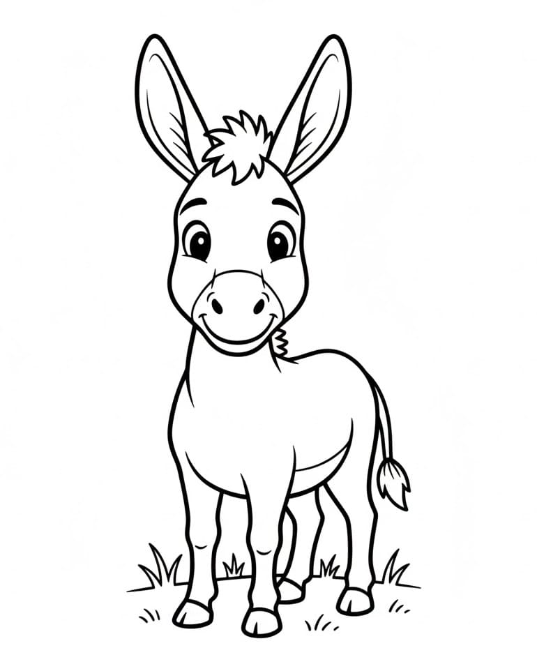 Komik Eşek Boyama Sayfası