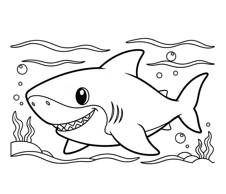 Köpek balığı (1) Boyama Sayfası