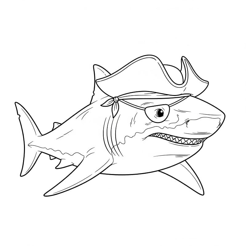 Köpek balığı (7) Boyama Sayfası