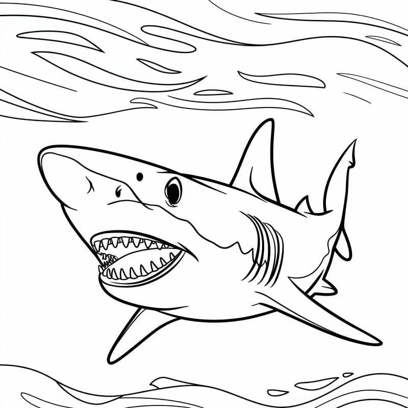 Köpekbalığı 2 Yaş Çocuklar İçin Boyama Sayfası