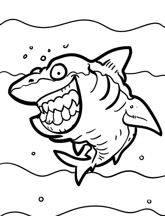 Köpekbalığı Renklendir Boyama Sayfası