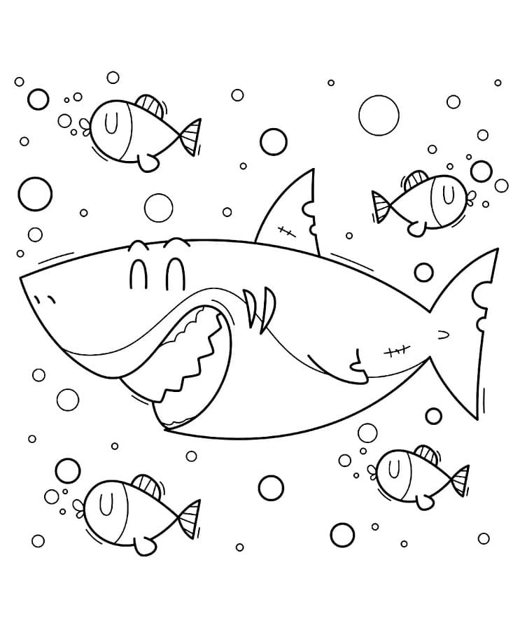 Köpekbalığı Resmi Boyama Sayfası