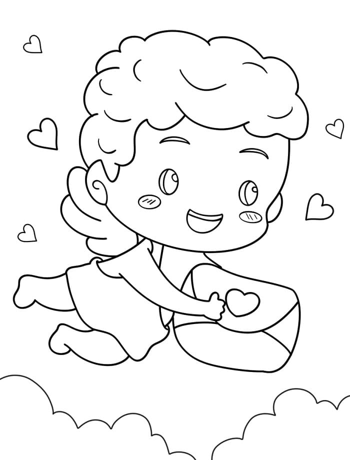 Küçük Aşk Tanrısı Boyama Sayfası