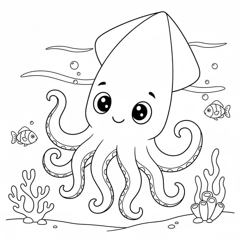 Muhteşem Kalamar Boyama Sayfası