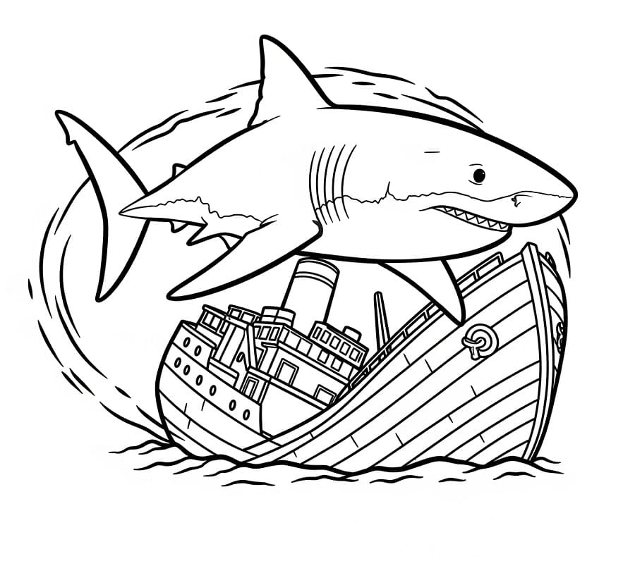 Muhteşem Köpekbalığı Boyama Sayfası